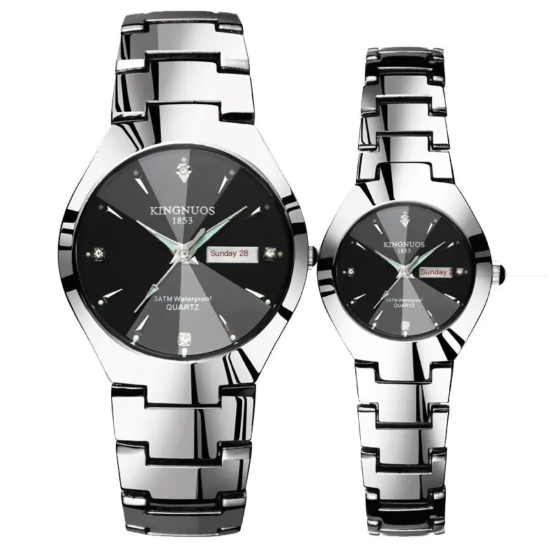 Automatic Quartz Tungsten Couple Watches with Luminous Dial