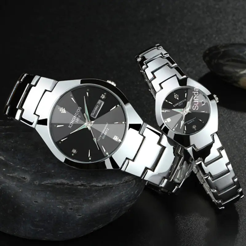 Automatic Quartz Tungsten Couple Watches with Luminous Dial